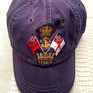 Rare Very Cool Vintage 1980's Highly Embroidered HMS RL Ball Cap.